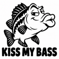 Kiss My Bass black vinyl decal artwork