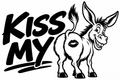 Kiss My cartoon donkey black vinyl decal