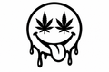 Leaf Eyes Smiley black vinyl decal artwork