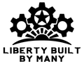 Liberty Built by Many original artwork using Bullard Warforge lettering