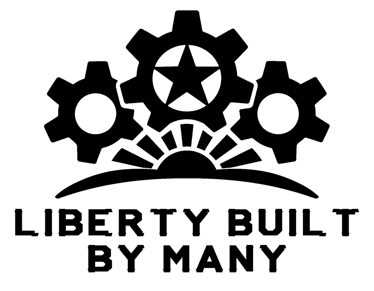 Liberty Built by Many original artwork using Bullard Warforge lettering