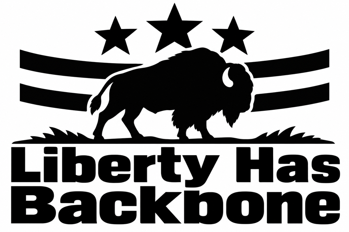 Liberty Has Backbone original single-color vinyl decal artwork