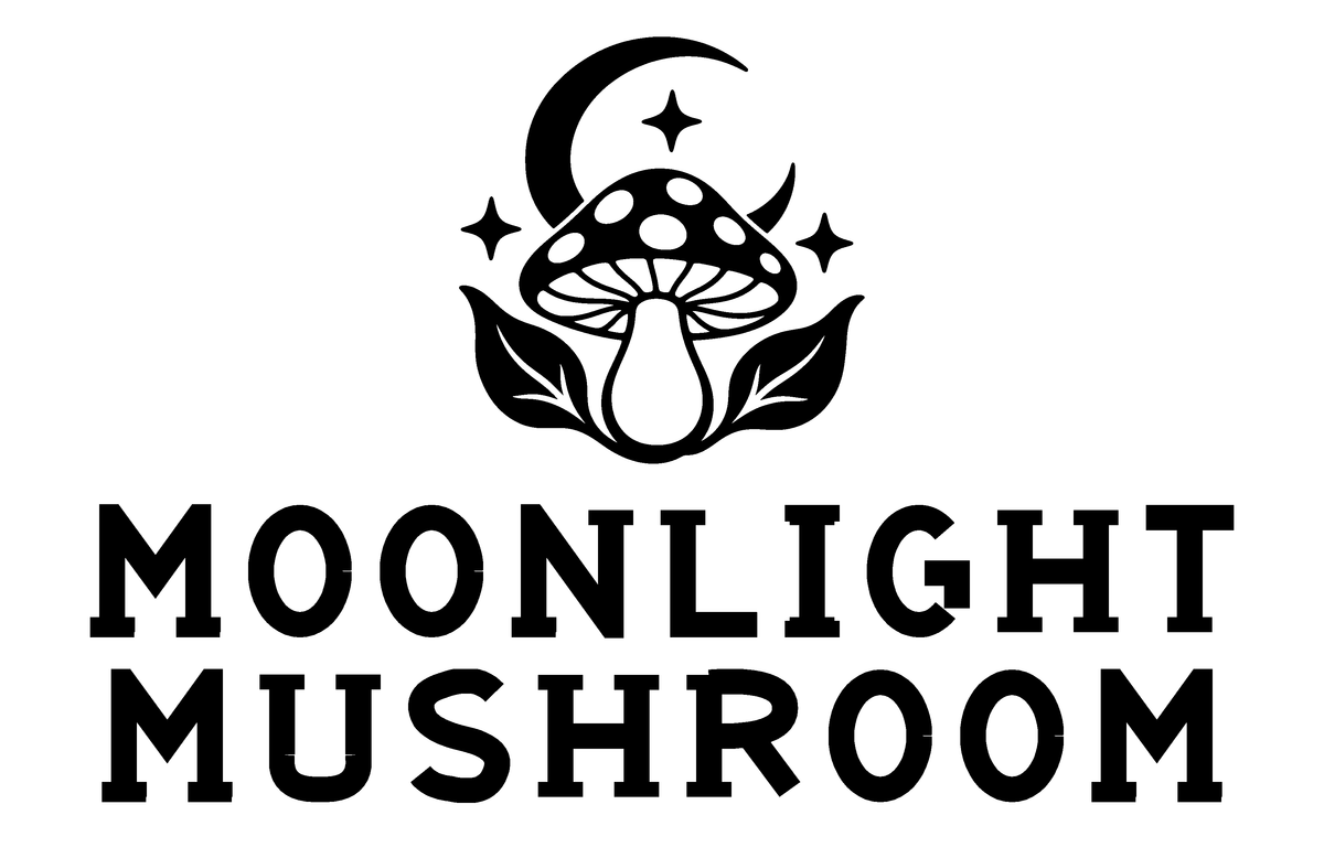 Moonlight Mushroom original single-color production artwork using Bullard Roadhouse lettering