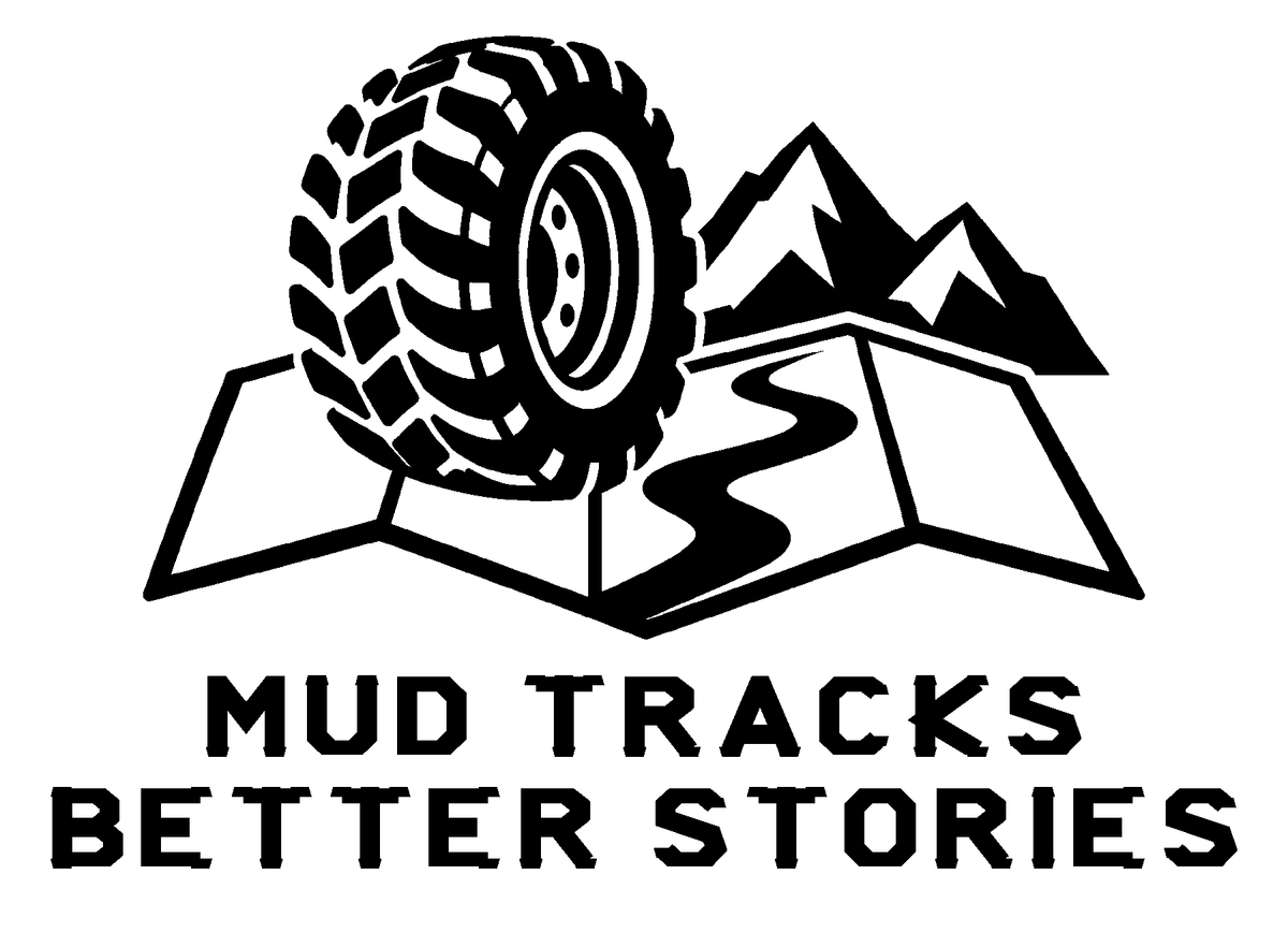 Mud Tracks Better Stories original artwork using Bullard Warforge lettering