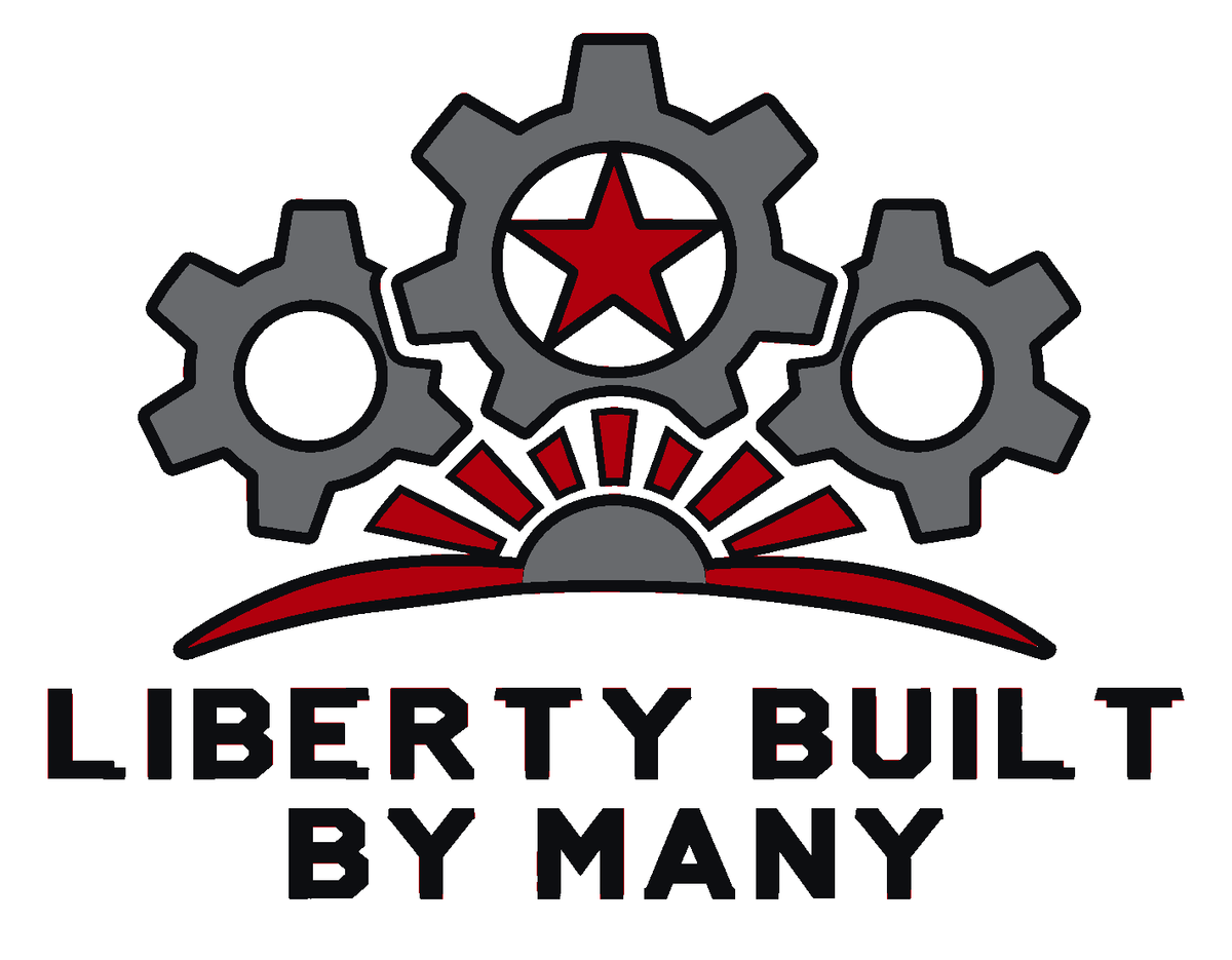 Liberty Built by Many Multicolor Vinyl Decal