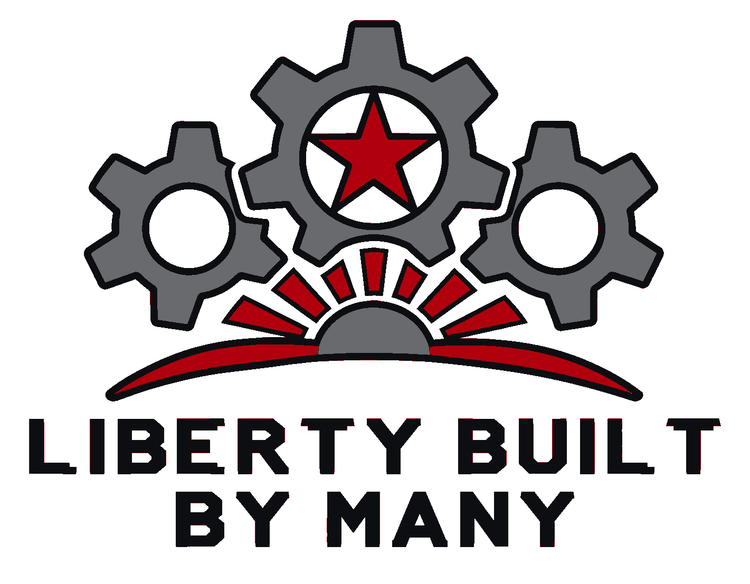 Liberty Built by Many Multicolor Vinyl Decal