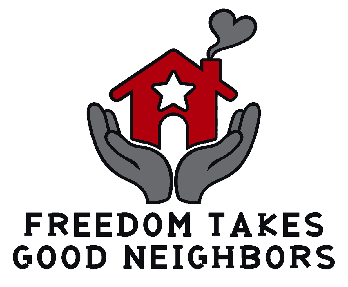 Freedom Takes Good Neighbors Multicolor Vinyl Decal