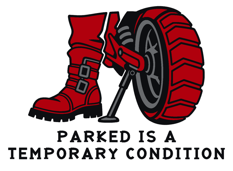 Parked Is a Temporary Condition Multicolor Vinyl Decal