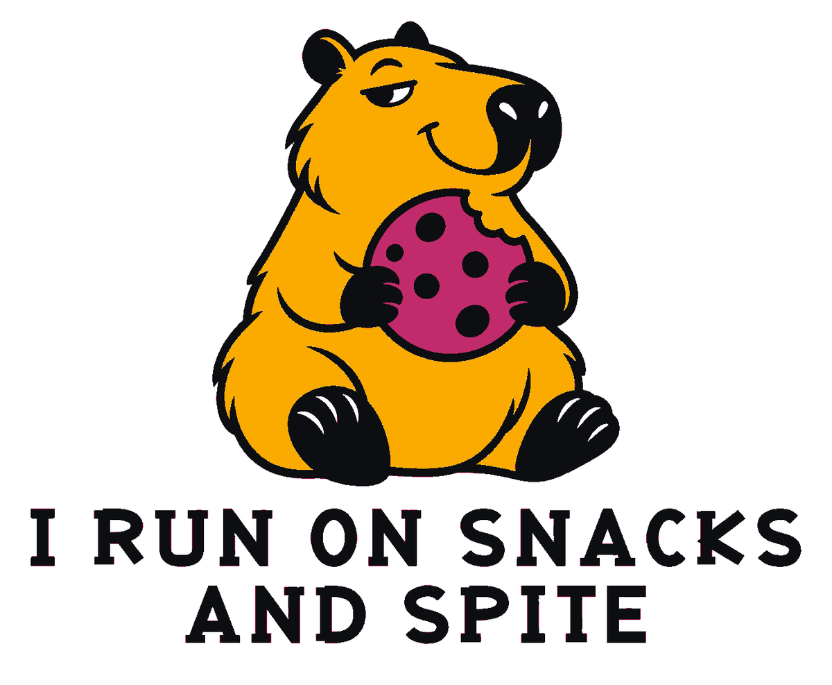 I Run on Snacks and Spite Multicolor Vinyl Decal