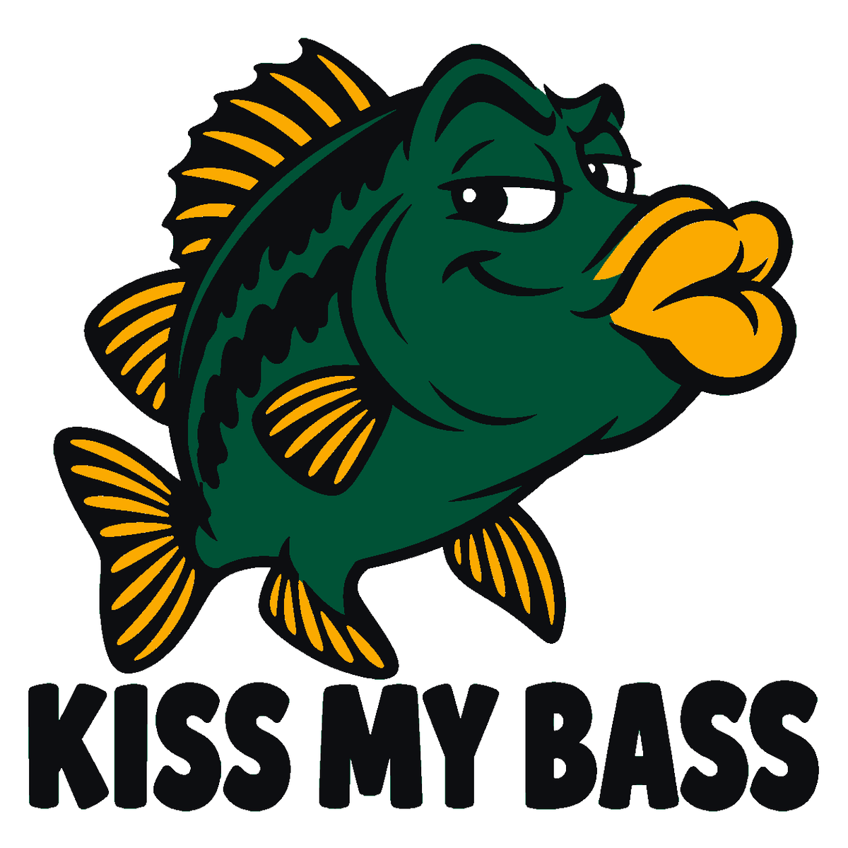 Kiss My Bass Multicolor Vinyl Decal
