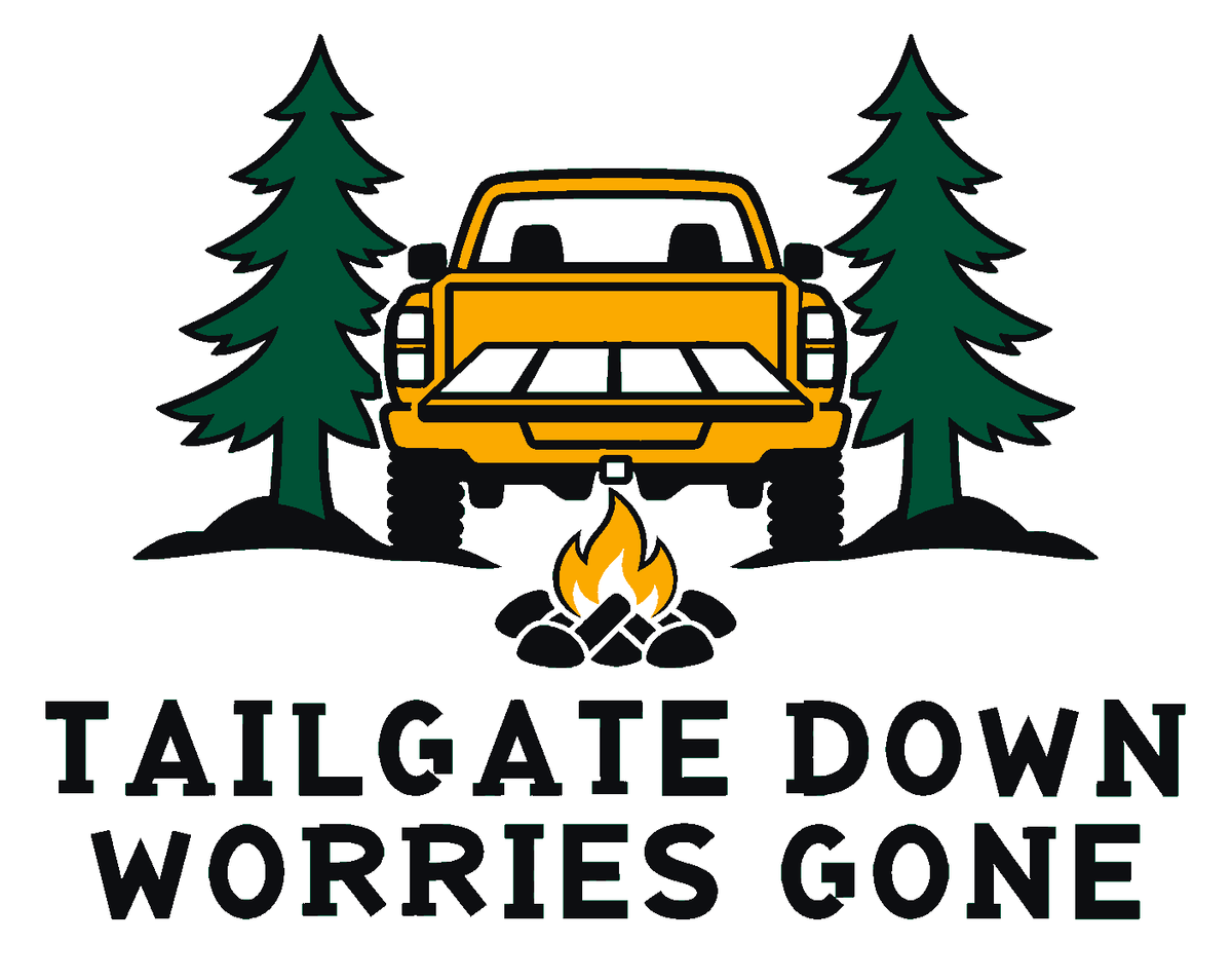 Tailgate Down Worries Gone Multicolor Vinyl Decal