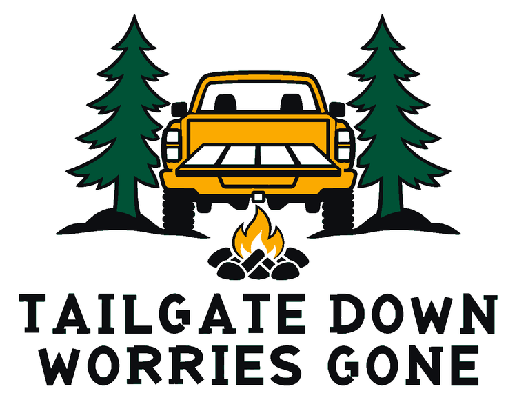 Tailgate Down Worries Gone Multicolor Vinyl Decal