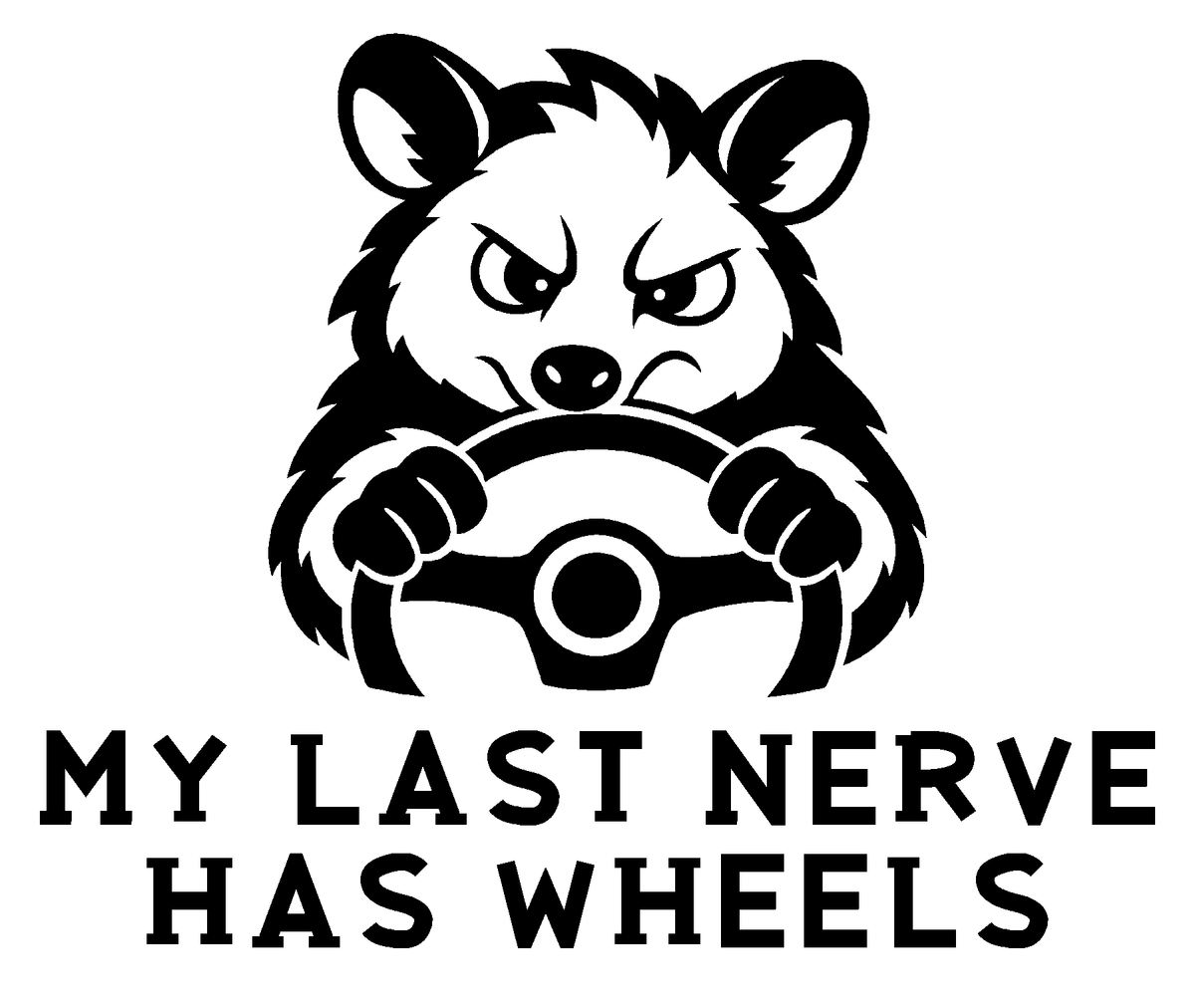 My Last Nerve Has Wheels original artwork using Bullard Roadhouse lettering