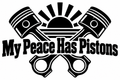 My Peace Has Pistons original single-color vinyl decal artwork