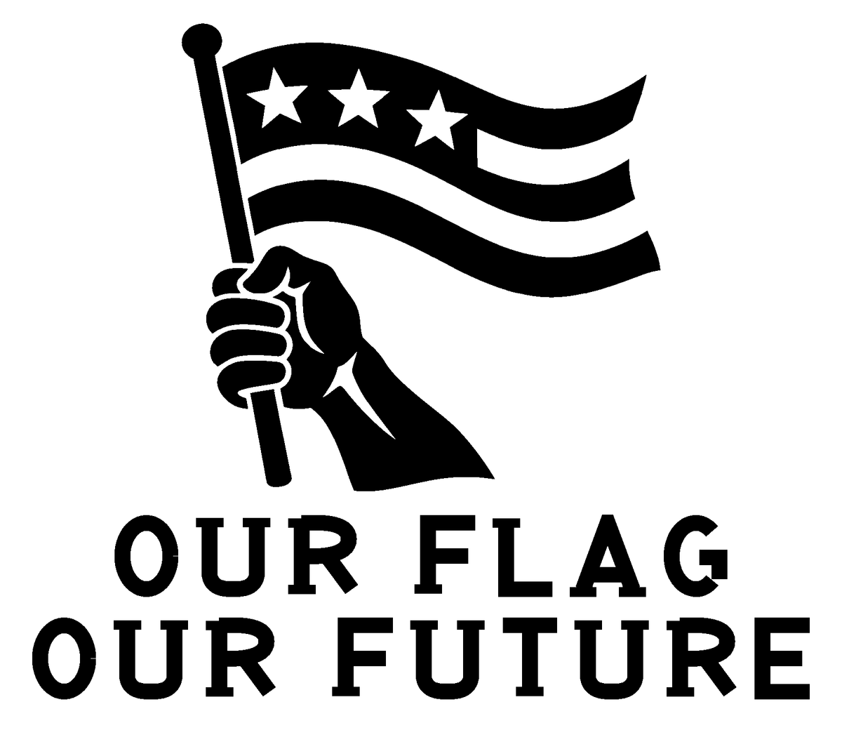 Our Flag Our Future original artwork using Bullard Roadhouse lettering