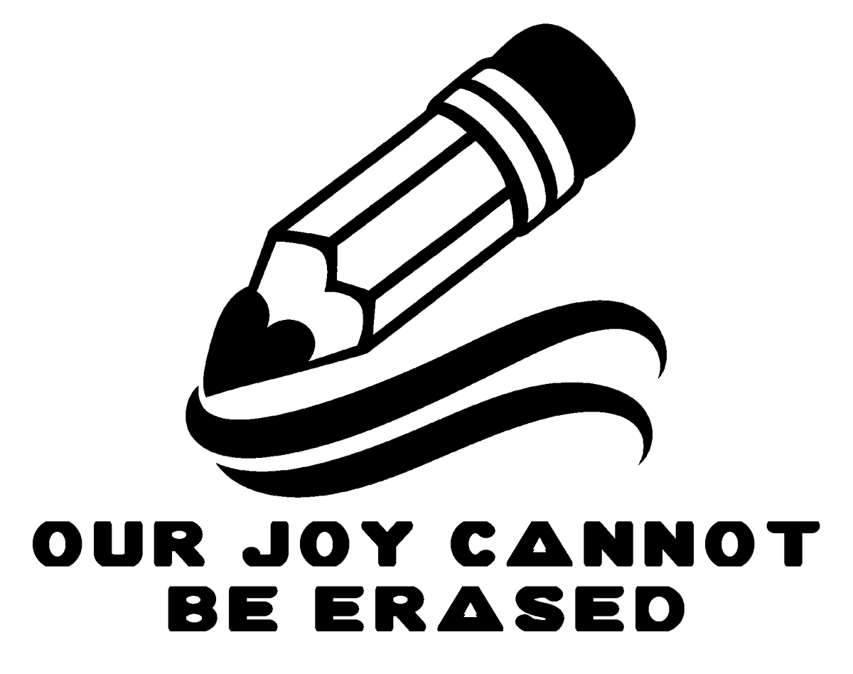 Our Joy Cannot Be Erased original artwork using Bullard Fat Chick lettering