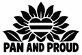 Pan and Proud original black-on-white Pride vinyl decal artwork