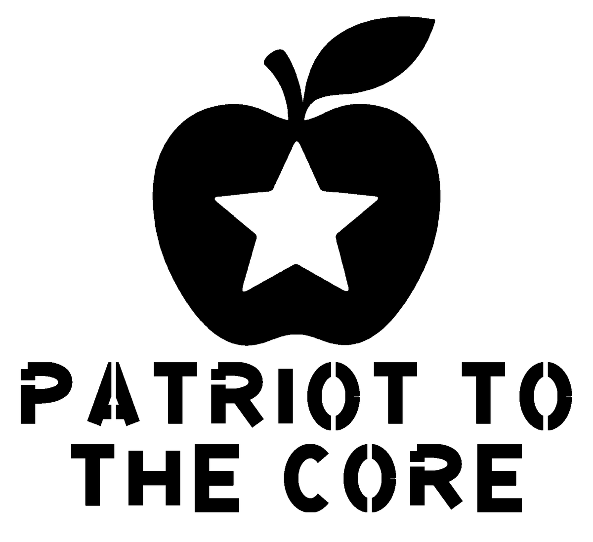 Patriot to the Core original artwork using Bullard Stencil lettering