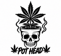 Pot Head black vinyl decal artwork