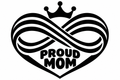 Proud Mom original black-on-white Pride vinyl decal artwork