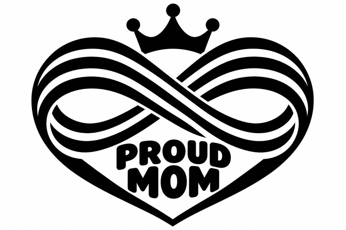 Proud Mom original black-on-white Pride vinyl decal artwork