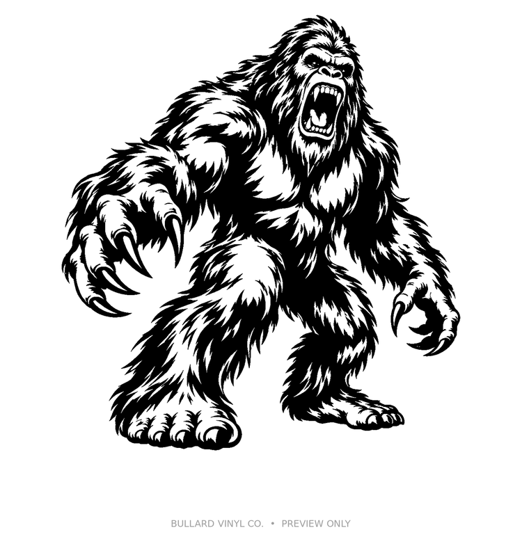 Raging Bigfoot — Roaring Claw Sasquatch Vinyl Decal