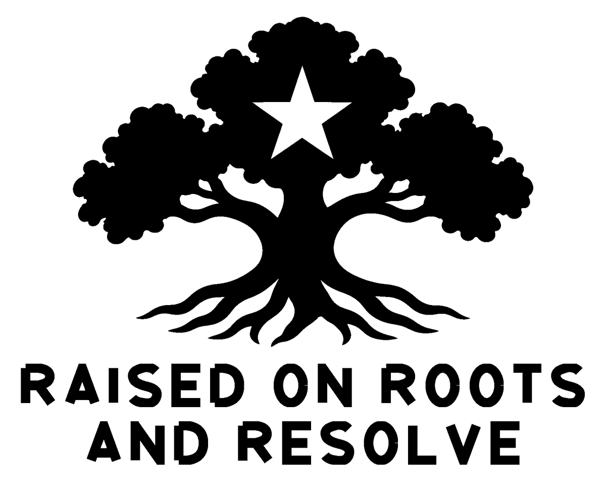 Raised on Roots and Resolve original artwork using Bullard Iron lettering
