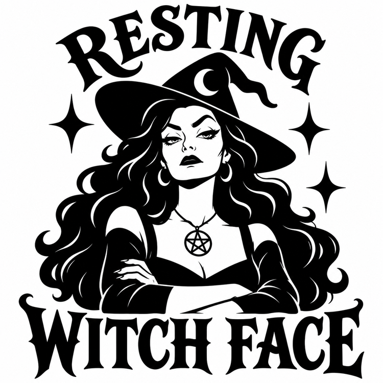 Resting Witch Face Vinyl Decal