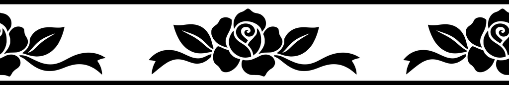 Rose Ribbon: 12-inch strip with half patterns at both ends