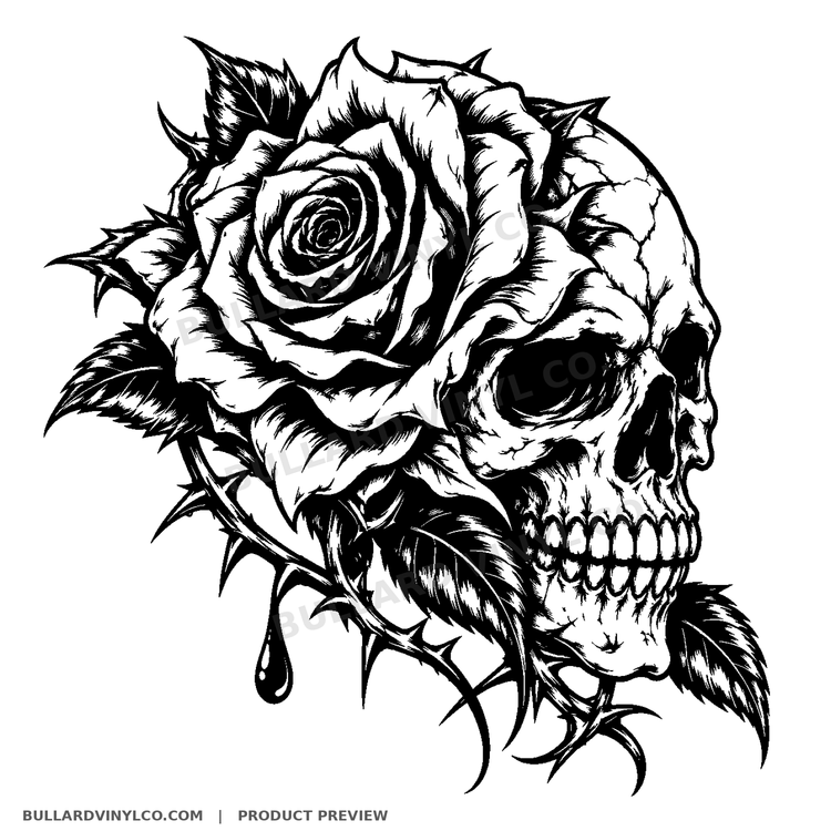 Skull & Rose — Blood Thorn Vinyl Decal