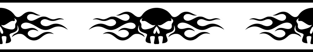 Skullfire Ribbon: 12-inch strip with half patterns at both ends