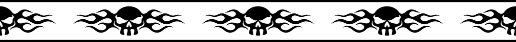 Skullfire Ribbon: 24-inch strip with half patterns at both ends