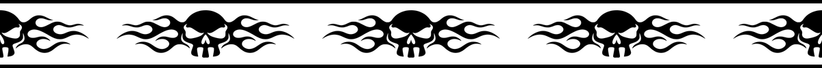 Skullfire Ribbon: 24-inch strip with half patterns at both ends
