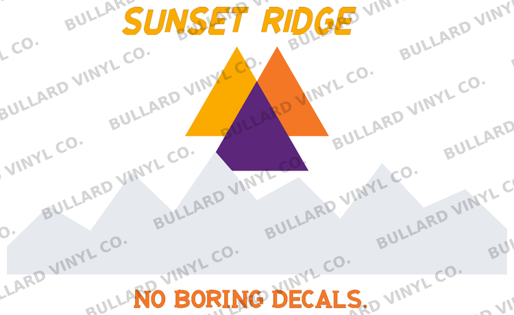Sunset Ridge Multicolor Vinyl Decal