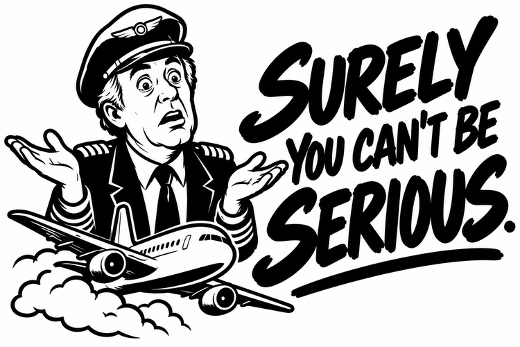 Surely You Can't Be Serious Pilot Vinyl Decal