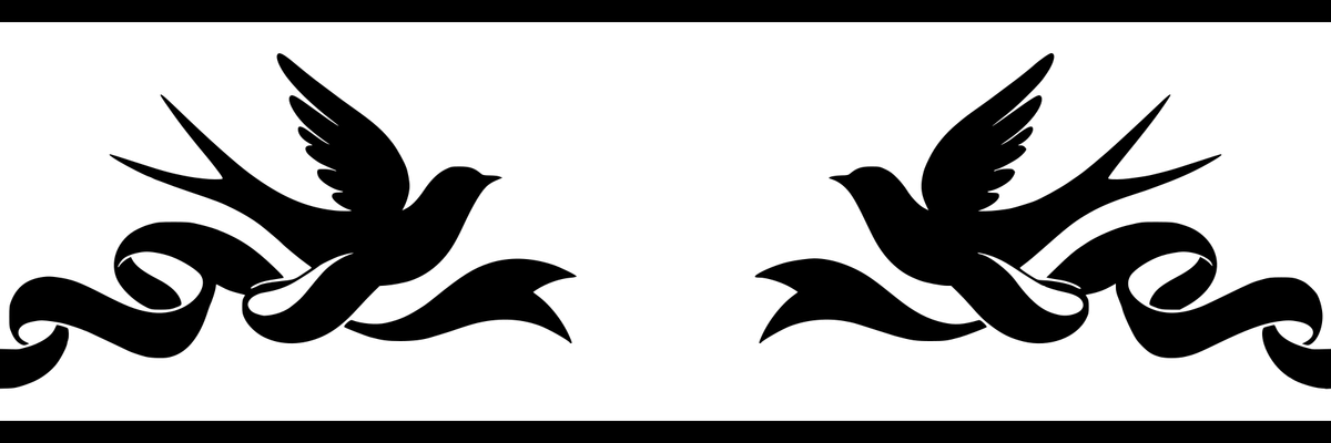 Swallow Swoop: 6-inch strip with half patterns at both ends