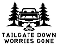 Tailgate Down Worries Gone original artwork using Bullard Roadhouse lettering