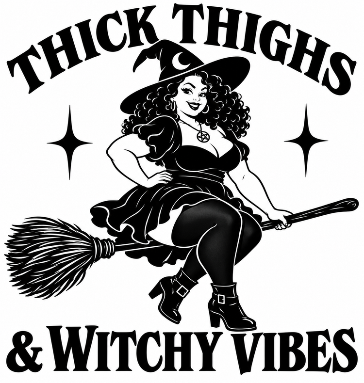 Thick Thighs & Witchy Vibes Vinyl Decal