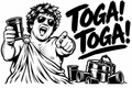 Toga Toga party cartoon vinyl decal