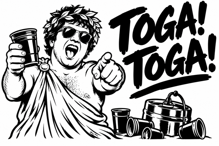 Toga Toga Funny Party Vinyl Decal