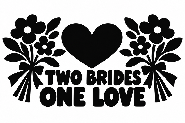 Two Brides One Love Pride Vinyl Decal