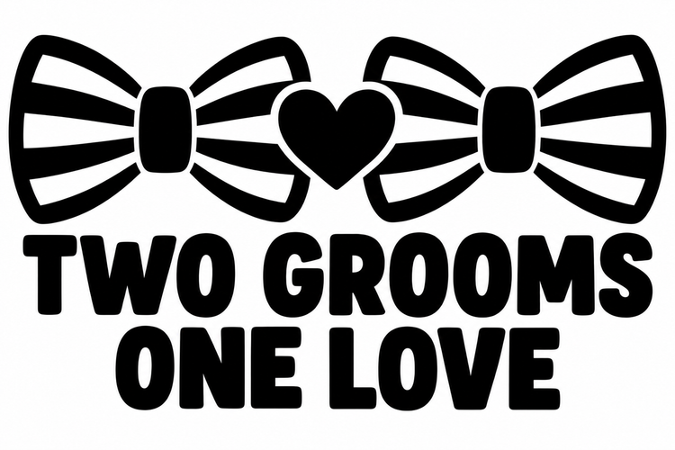 Two Grooms One Love Pride Vinyl Decal