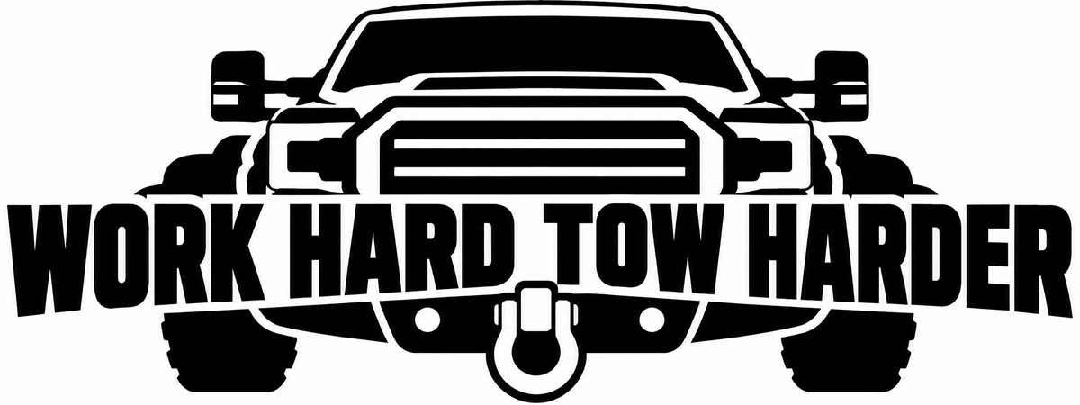 Work Hard Tow Harder vinyl decal artwork